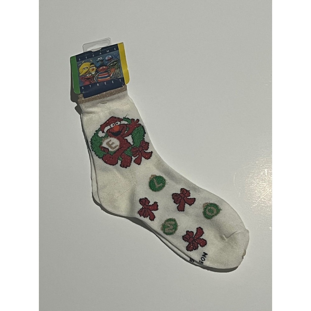 Vintage Sesame Street Elmo holiday socks